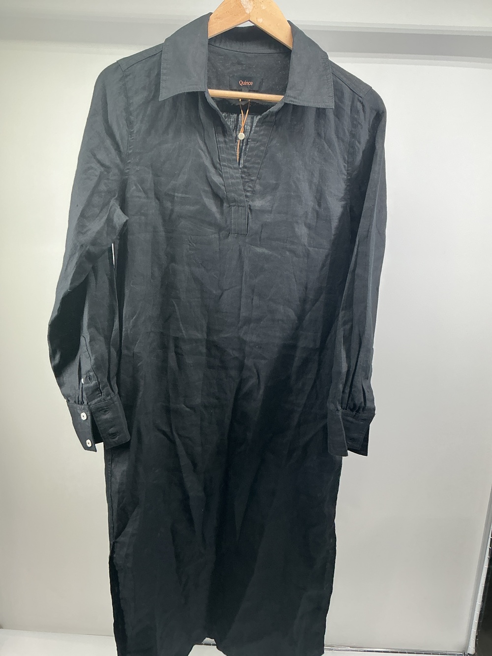 100% European Linen Popover Maxi Dress